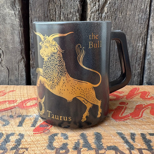 【1960s-1980s USA vintage】FEDERAL Glass Taurus Zodiac Mug