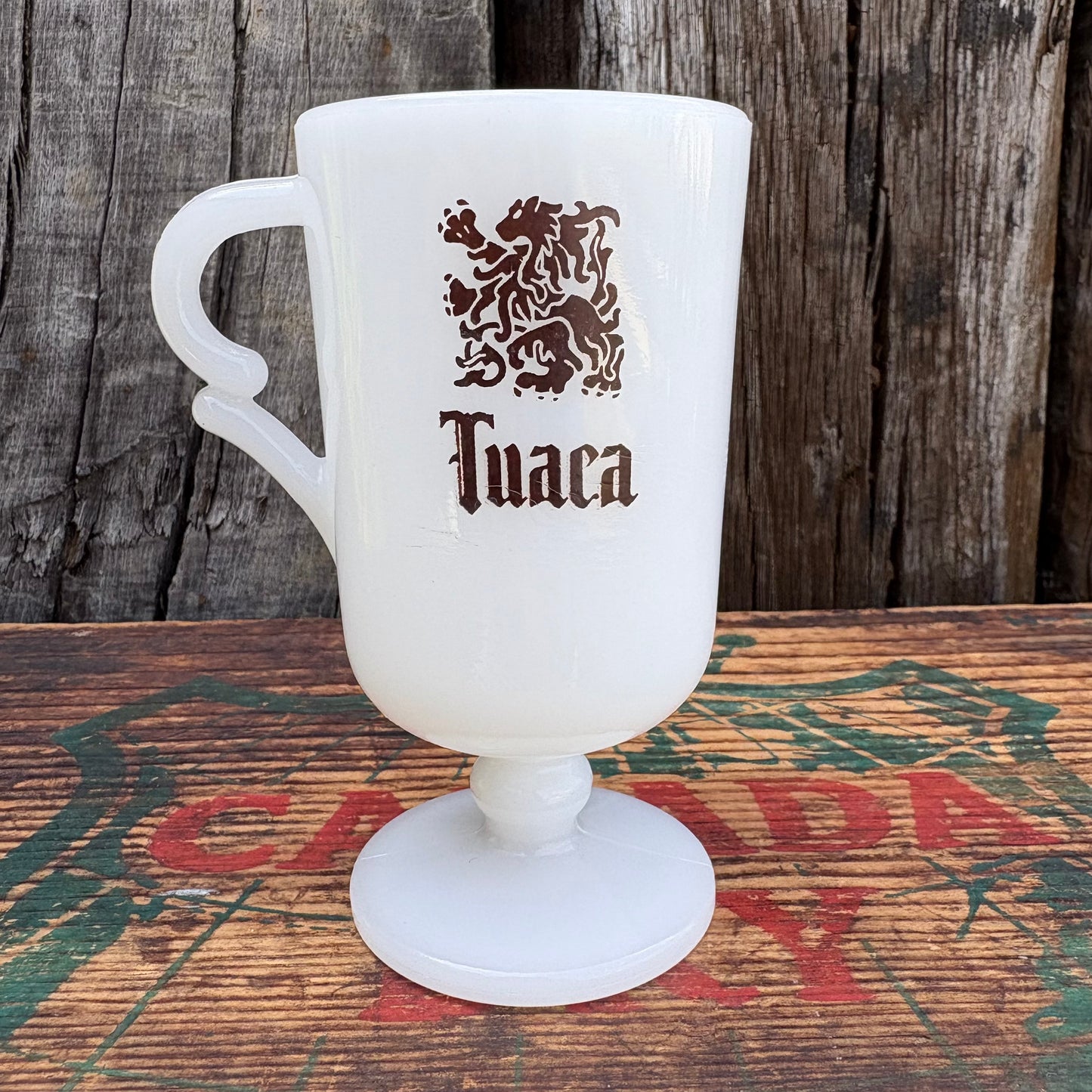 【1960s USA vintage】Footed Milk Glass Mug