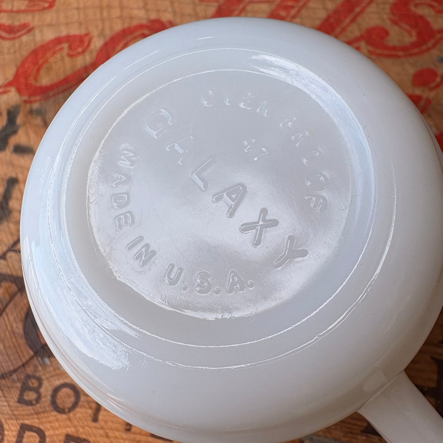 【1986 USA vintage】GALAXY DODGE Milk Glass Mug