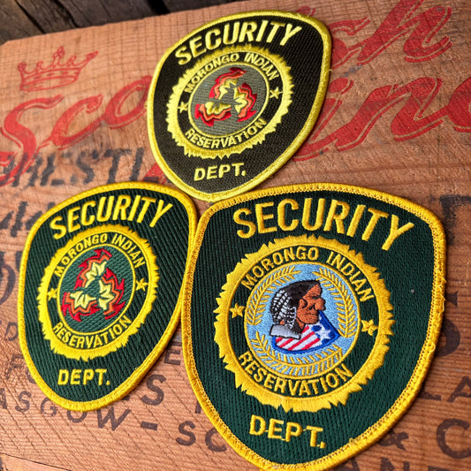 【USA vintage】MORONGO INDIAN RESERVATION SECURITY DEPT. Embroidered Patch 3pcs Set