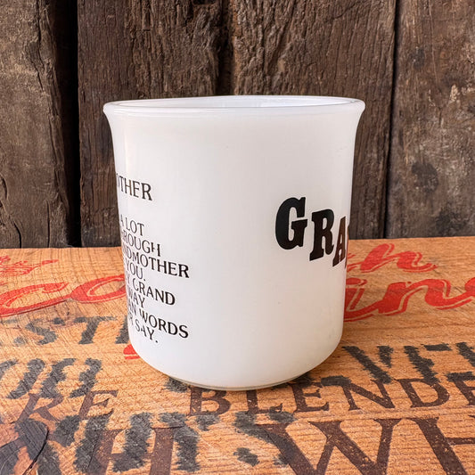 【1977~ USA vintage】Fire-King GRANDMA Milk Glass Mug