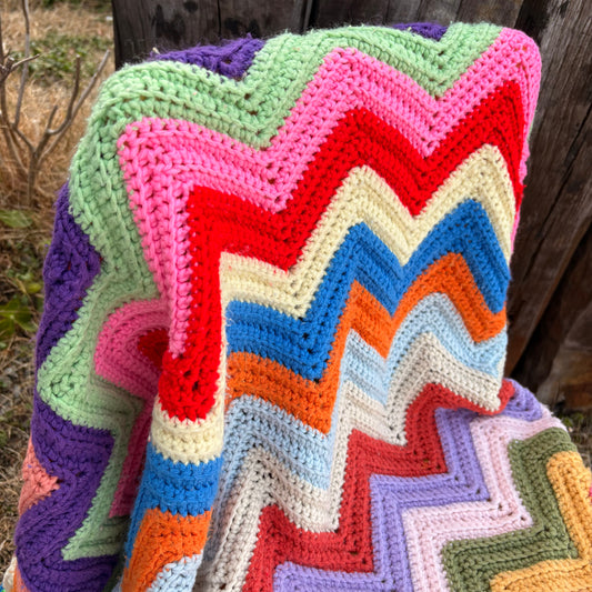 【USA vintage】granny blanket colorful