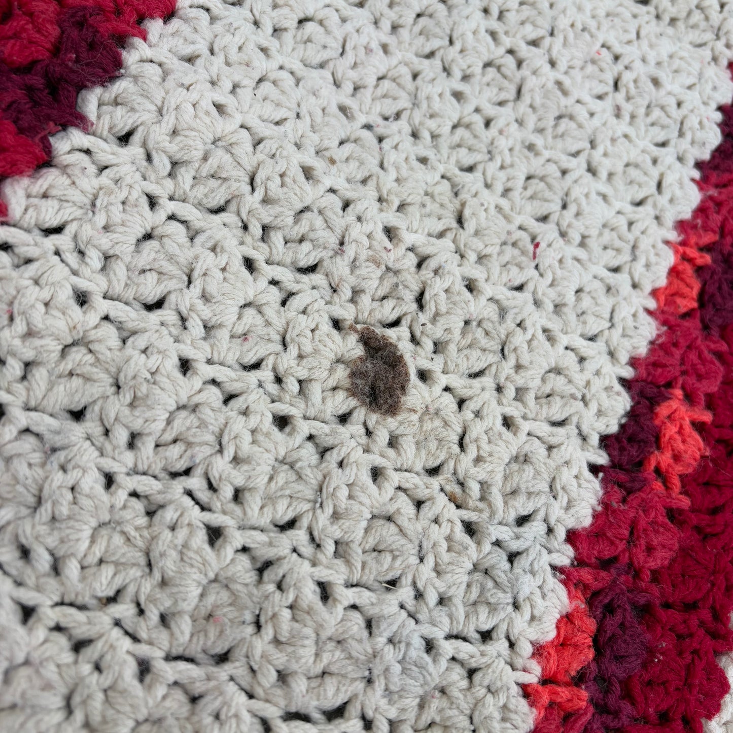 【USA vintage】granny blanket Red×White