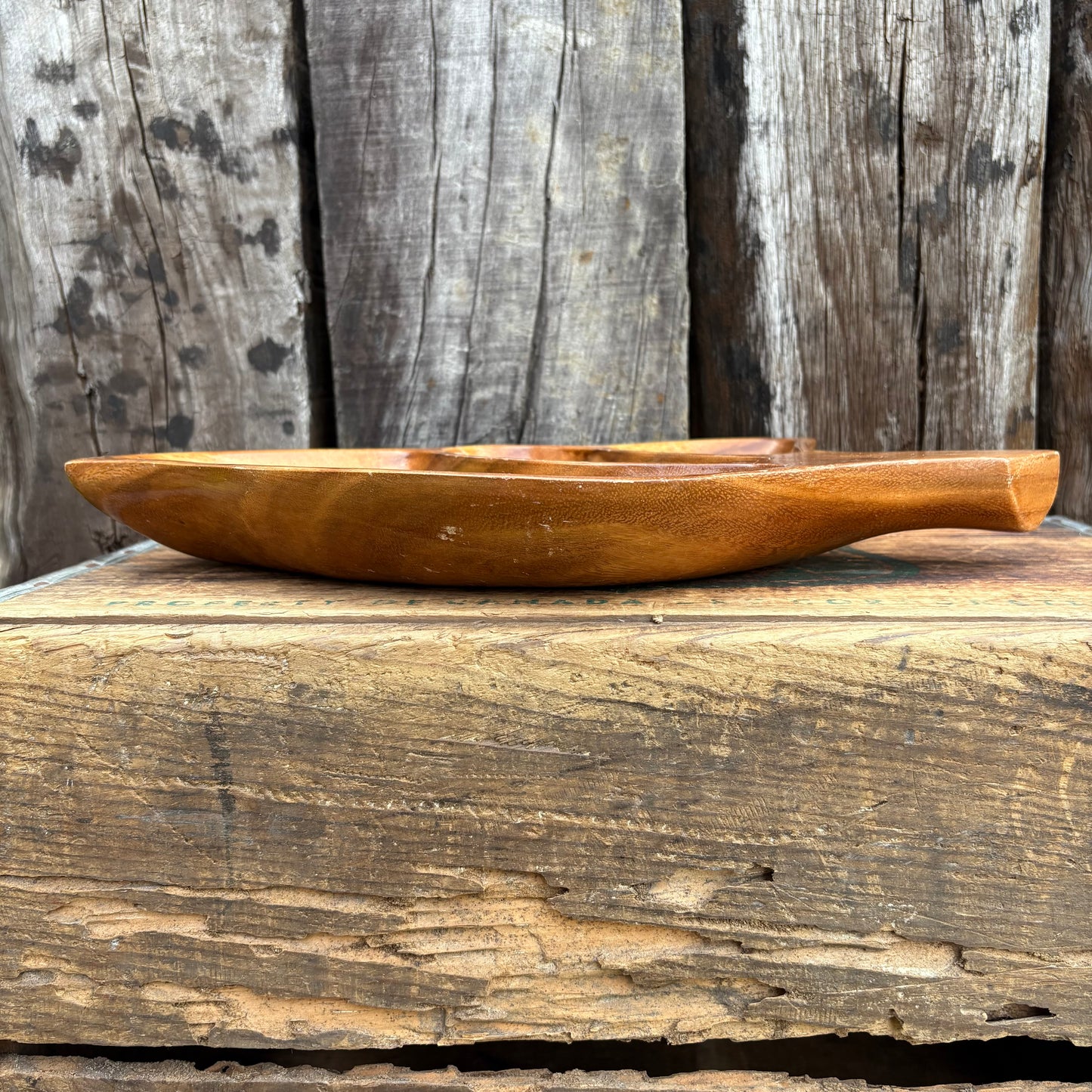 【USA vintage】HANALEI WOODS Monkeypod Hawaiian Bowl