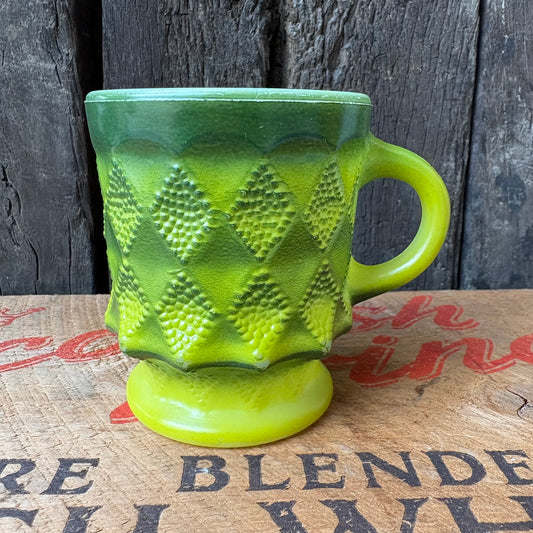 【1960s-1976 USA vintage】Fire-King Kimberley mug Green