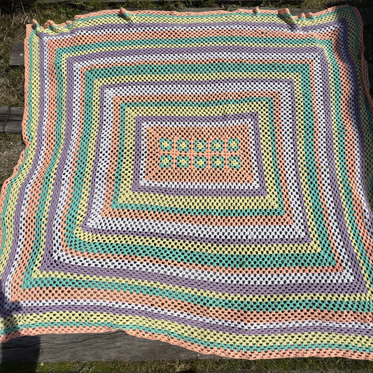 【USA vintage】Granny Square Blanket