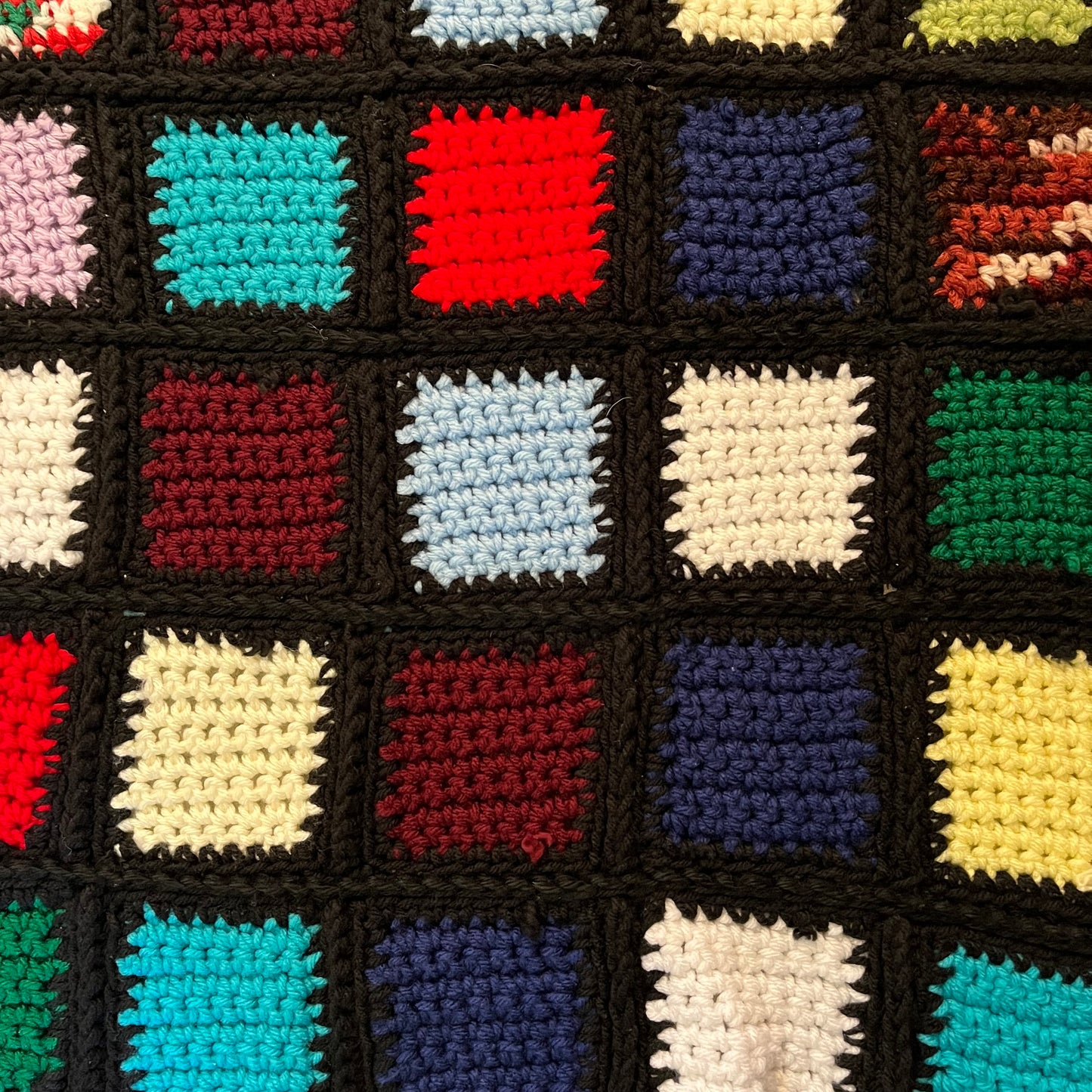 【USA vintage】Granny Blanket ひざ掛け モザイクスクエア