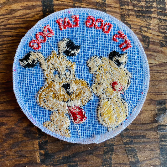 【USA vintage】ワッペン 犬 ブルー