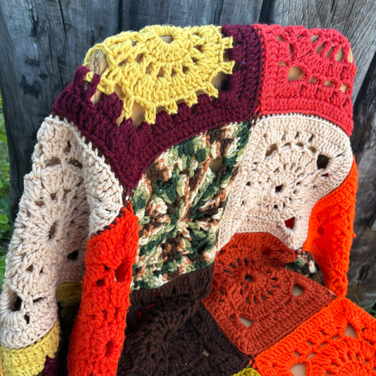 【USA vintage】granny blanket granny square rug