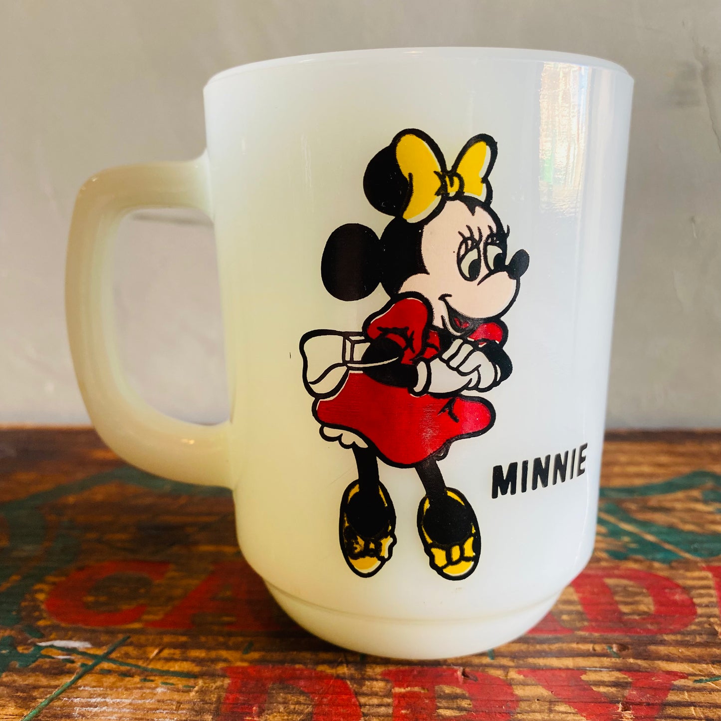 【1980s USA vintage】Fire-King PEPSI Disney MINNIE