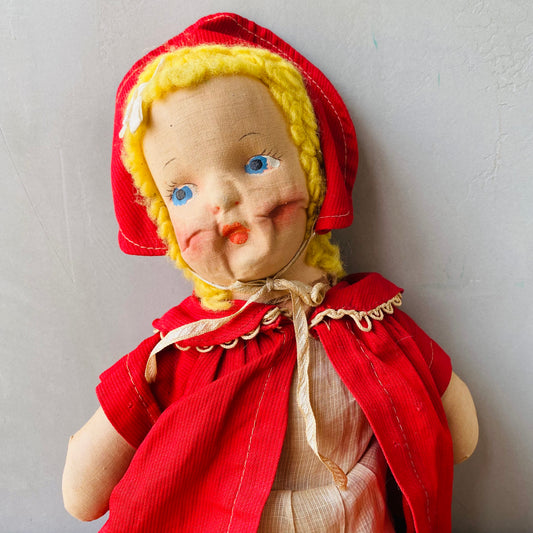 【1940s USA vintage】Little Red Riding Hood vintage doll
