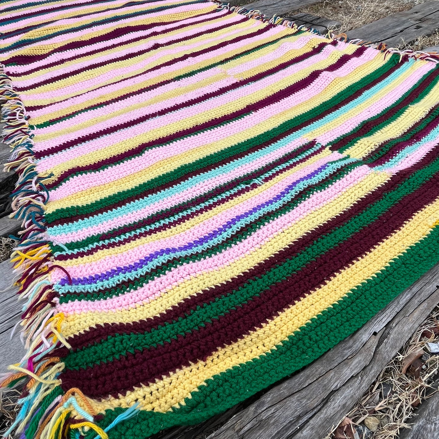【USA vintage】Granny Blanket Stripe