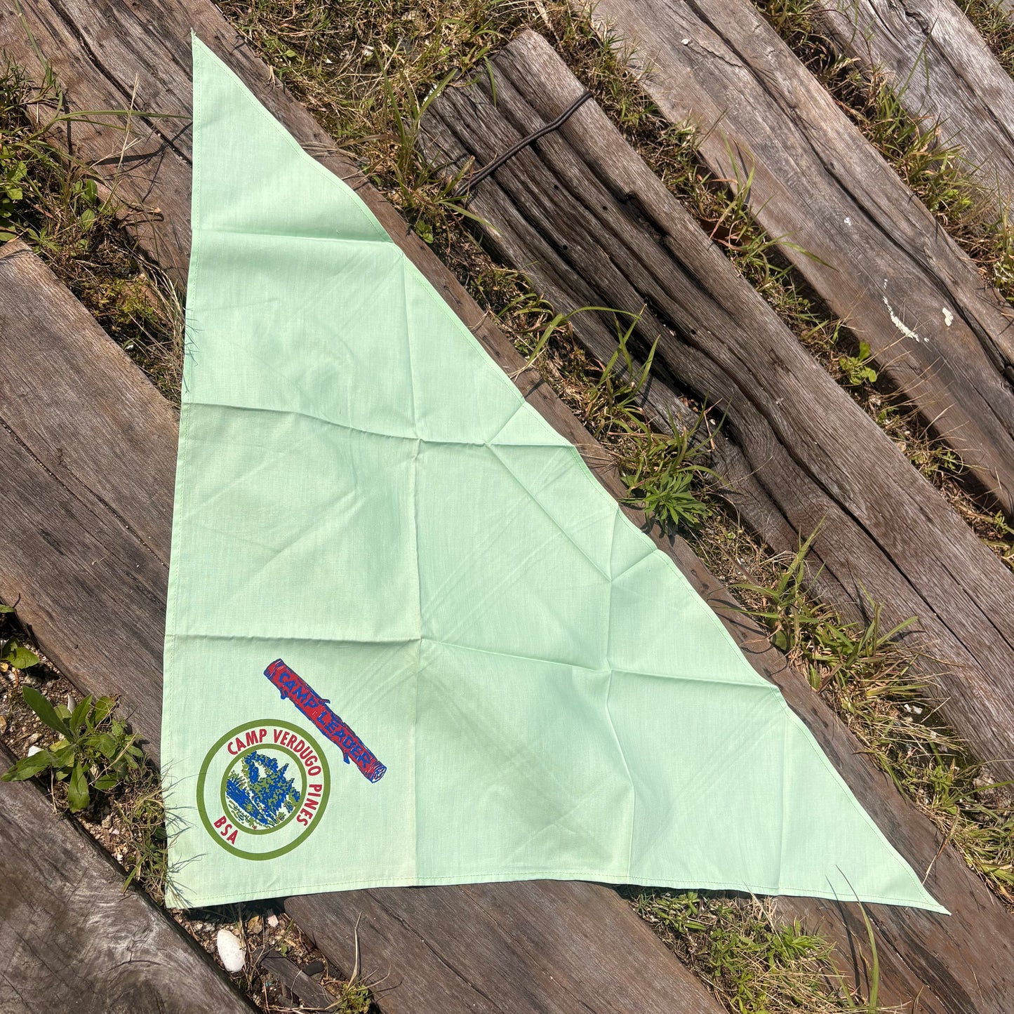 【1970s-1980s USA vintage】Camp Verdugo Pines BSA CAMP LEADER Bandana