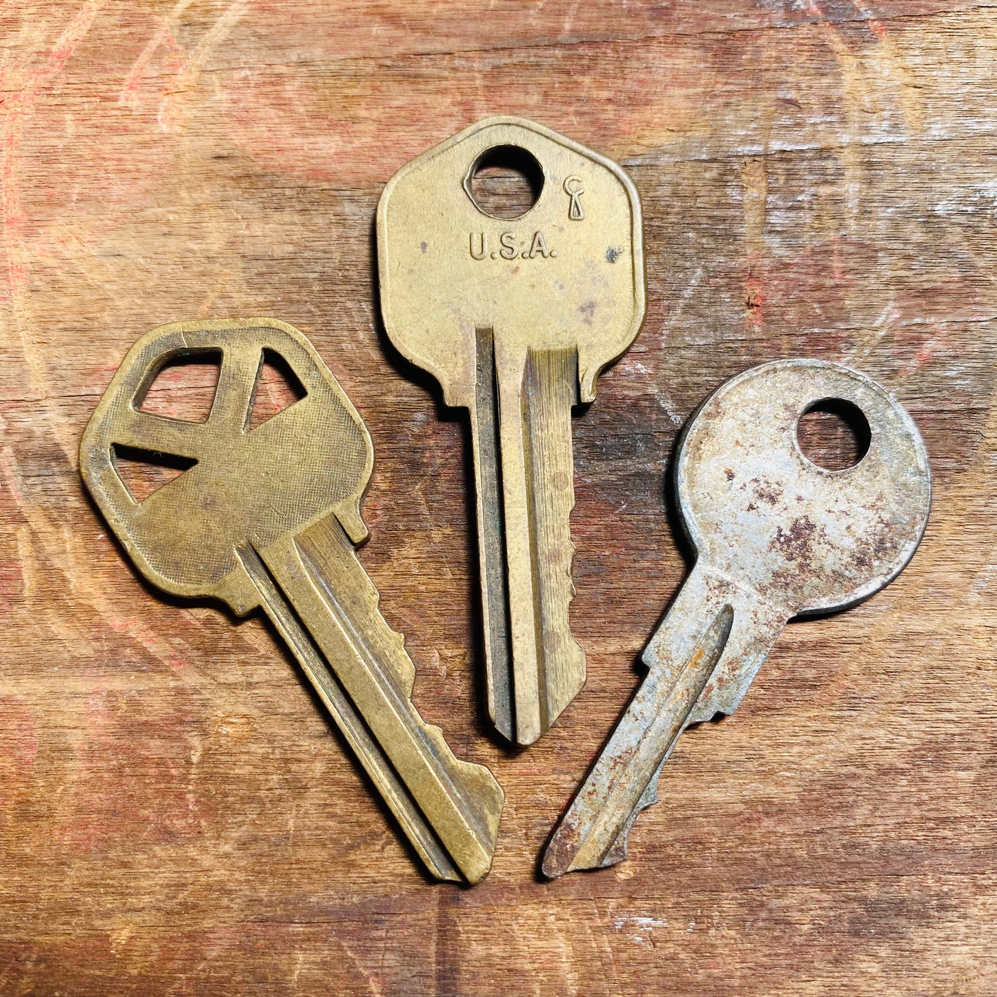 【USA vintage】鍵3本セット キー アンティーク ⑤