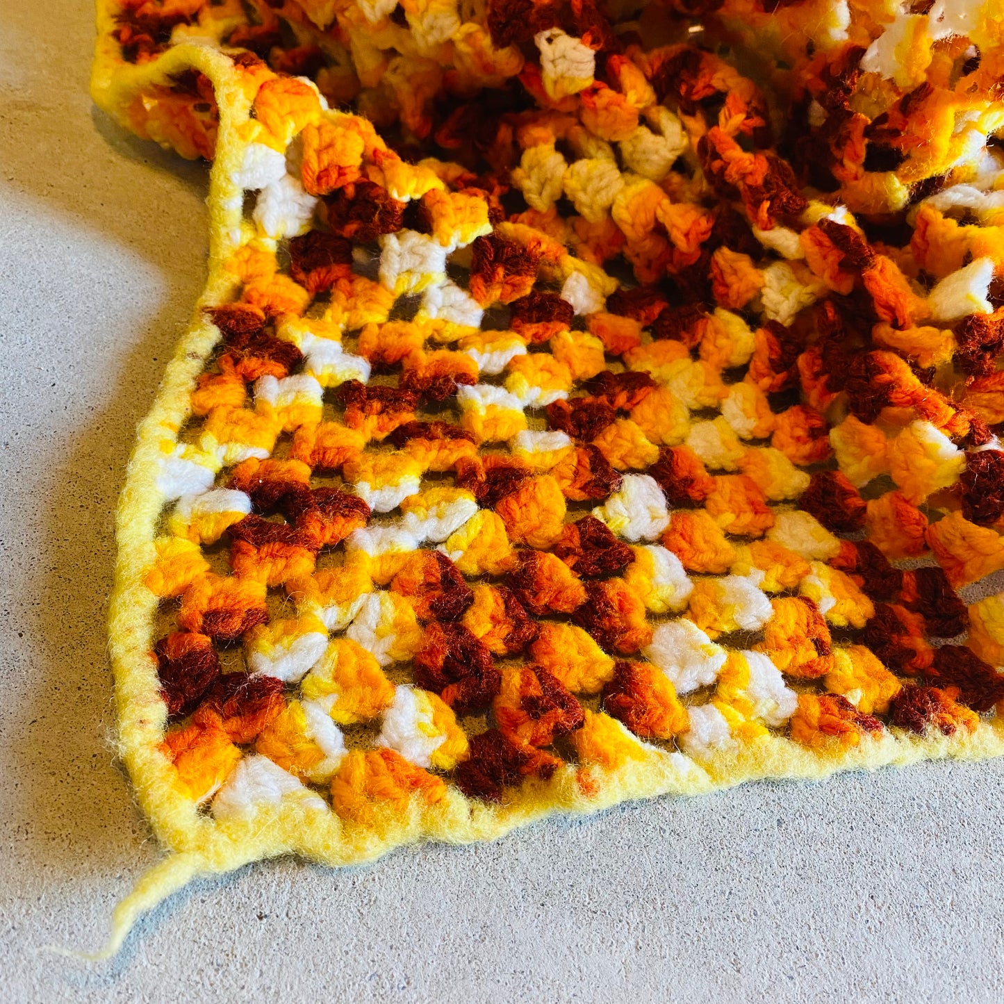 【1970s USA vintage】グラニーブランケット オレンジ グラデーション