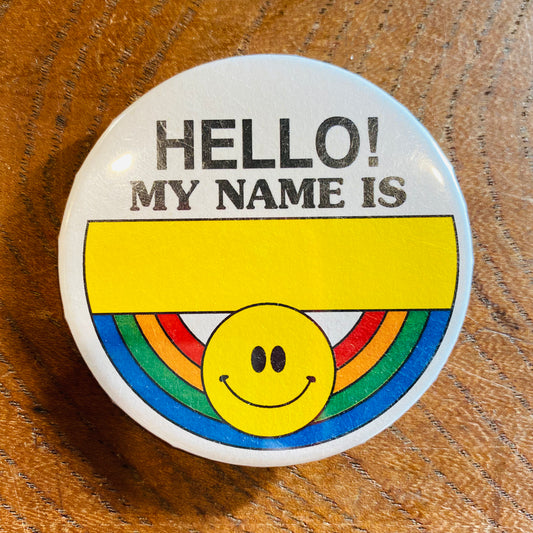 【USA vintage】缶バッジ Smile face スマイリー