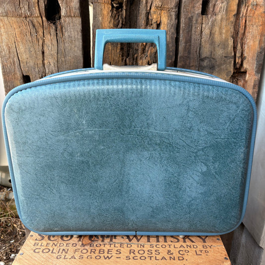 【1960s-1970s vintage】Blue Travel Suitcase