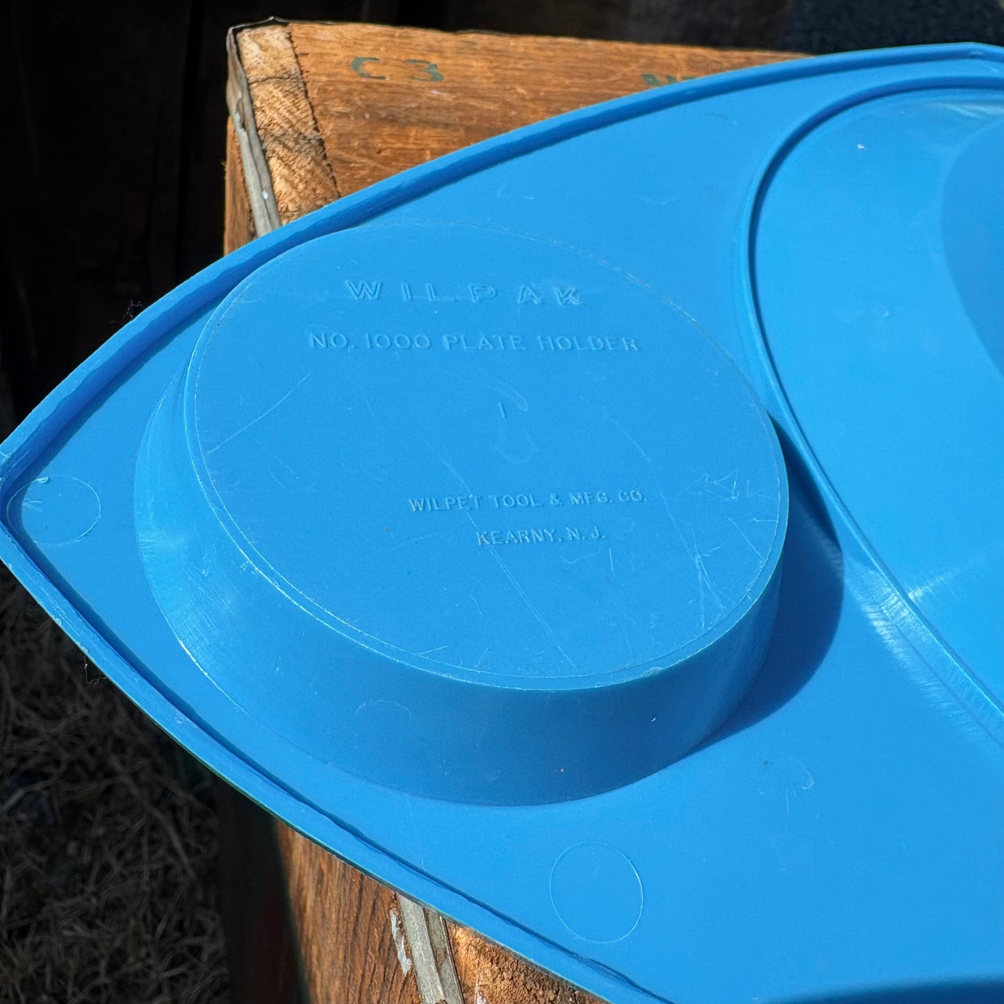 【1970s USA vintage】WILPAK picnic plate holder Blue