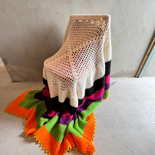 【USA vintage】グラニーブランケット レトロカラー