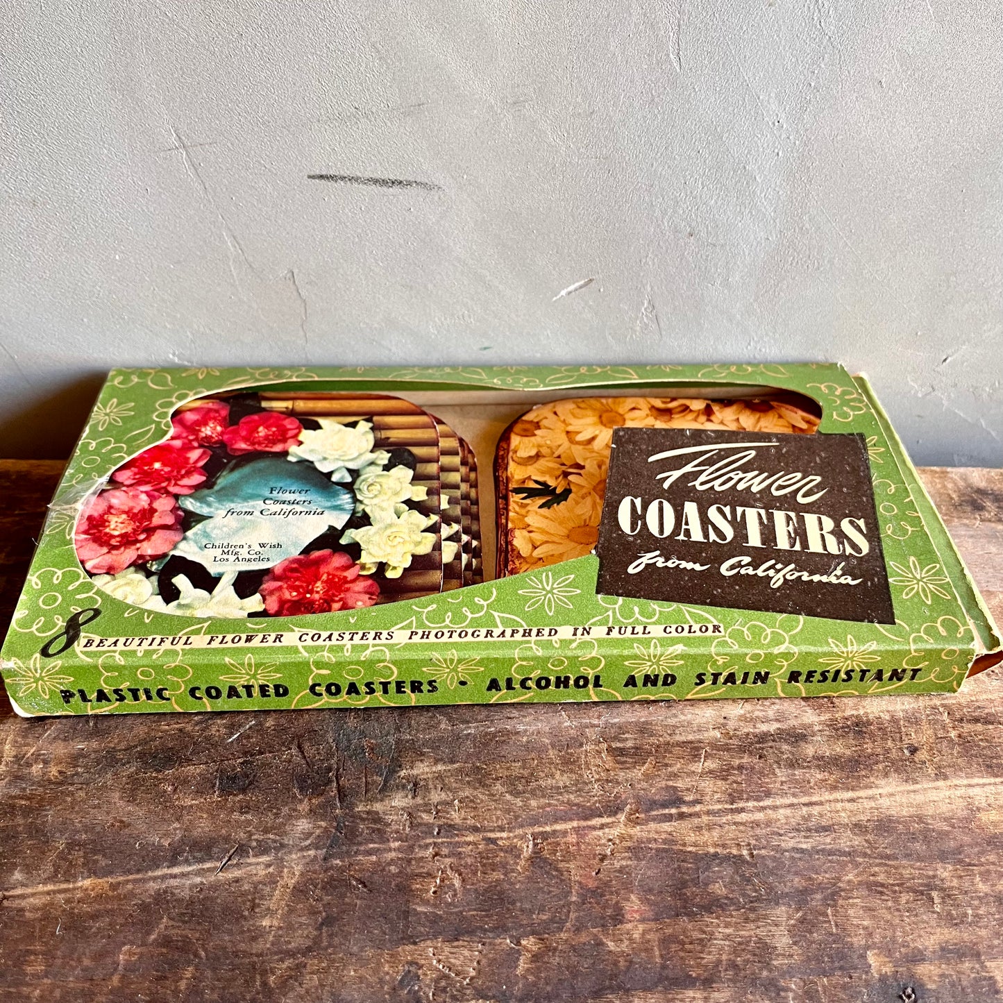 【USA vintage】コースター Flower Coasters from California