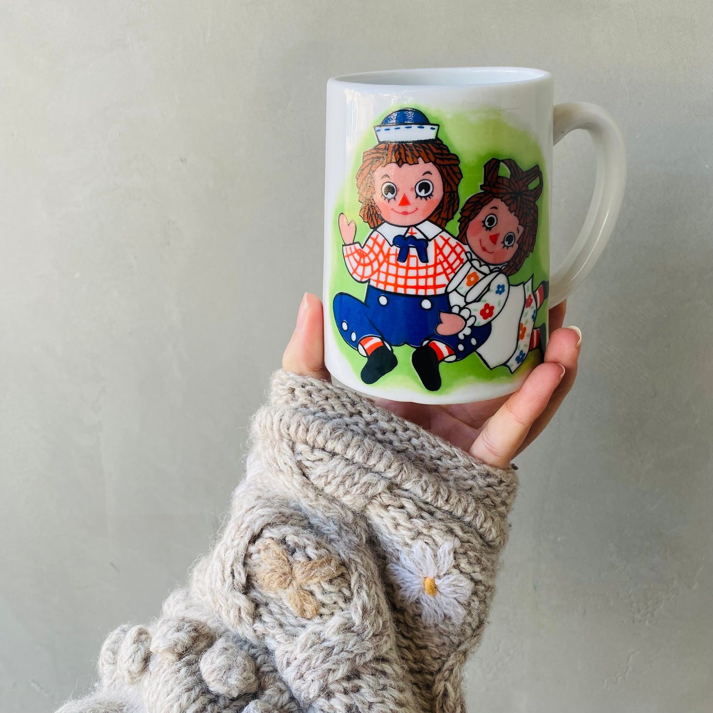 【1971 vintage】Raggedy Ann&Andy music box mug