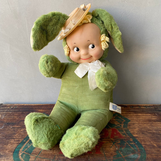 【1940s-1950s USA vintage】knicker bocker BUNNY KUDDLES rubber face doll