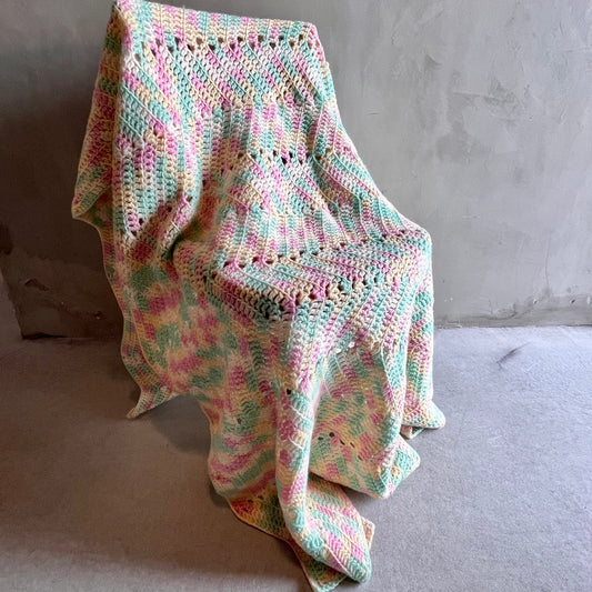 【USA vintage】グラニーブランケット パステル