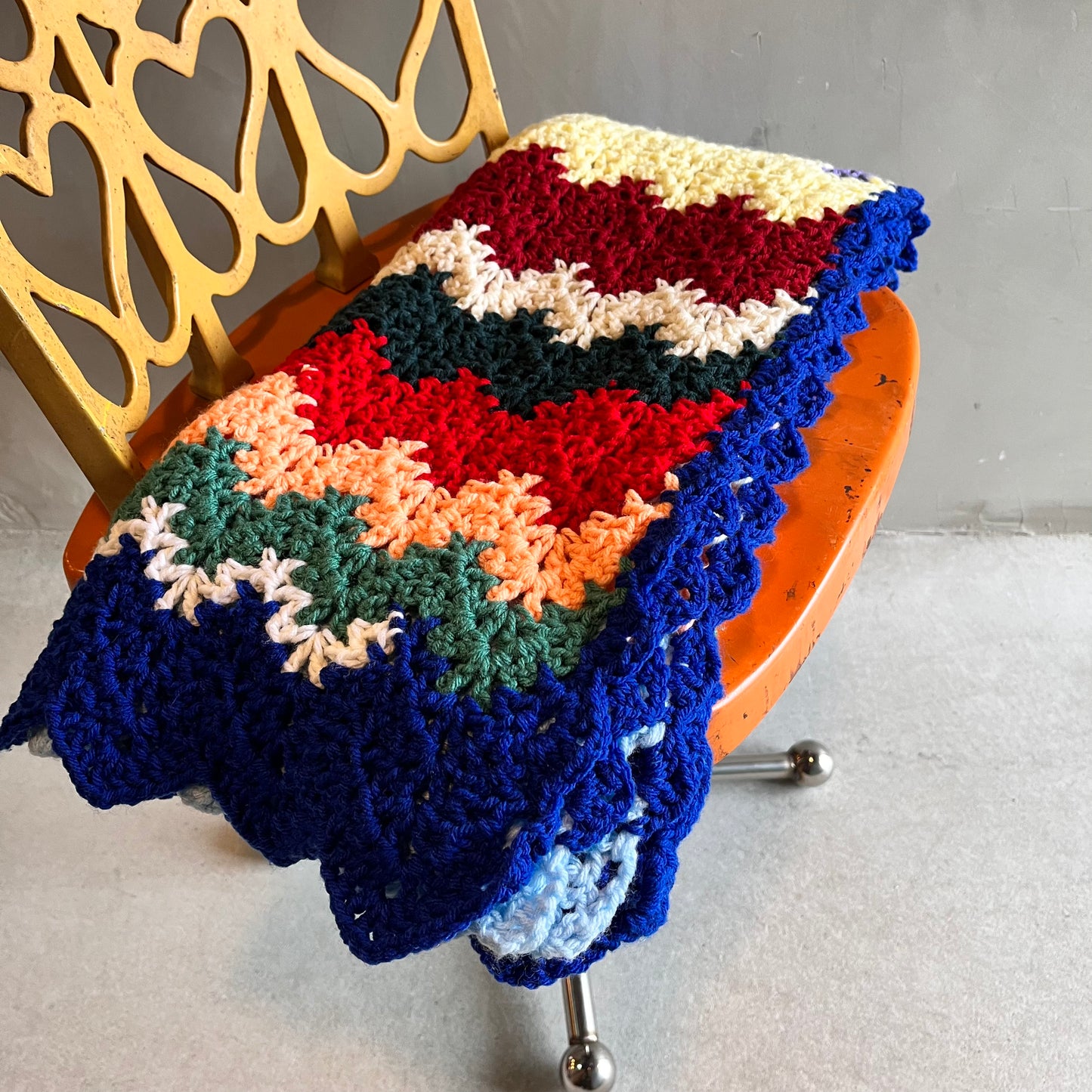 【USA vintage】グラニーブランケット カラフル おくるみ