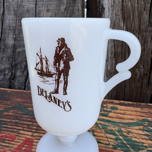 【1960s USA vintage】Footed Milk Glass Mug