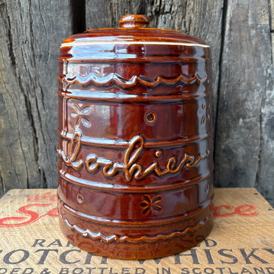 【1950s USA vintage】Marcrest Oven Proof Stoneware Cookie Jar