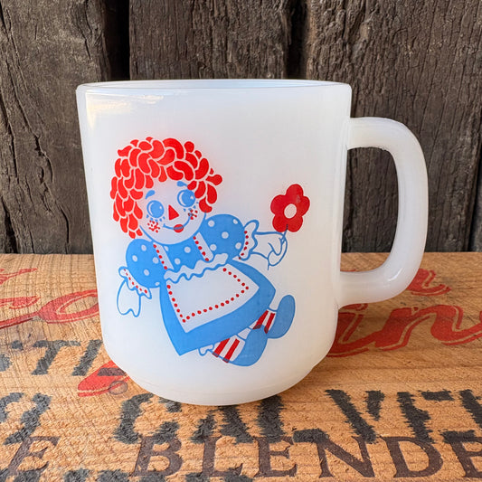 【USA vintage】GLASBAKE mug Raggedy Ann&Andy