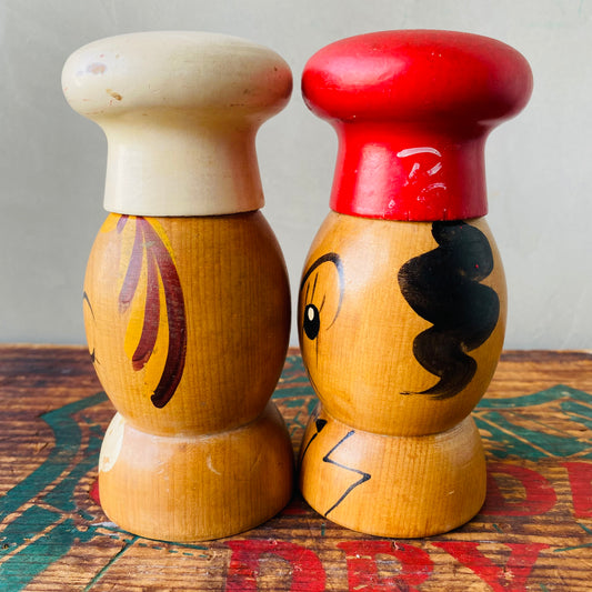 【1950s vintage】wood salt & pepper