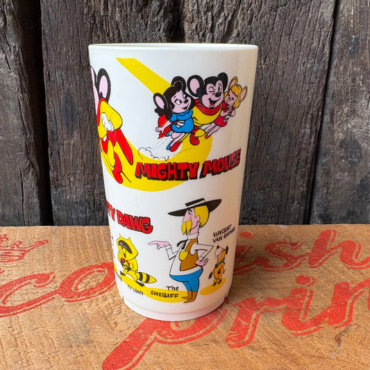 【1977 USA Vintage】DEKA Plastic Tumbler Cup MIGHTY MOUSE