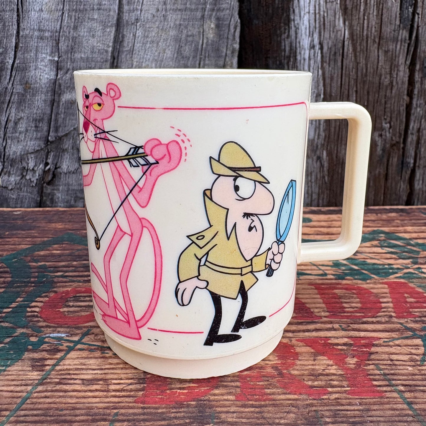 【1979 USA vintage】THE PINK PANTHER plastics mug cup