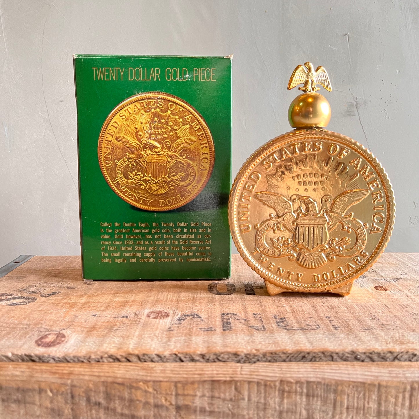 【USA vintage】AVON 20 Dollar Gold Piece Bottle