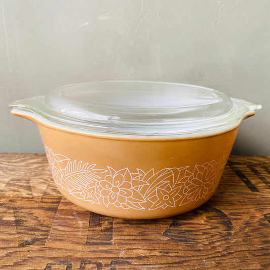 【1970s USA vintage】PYREX キャセロール ウッドランド M