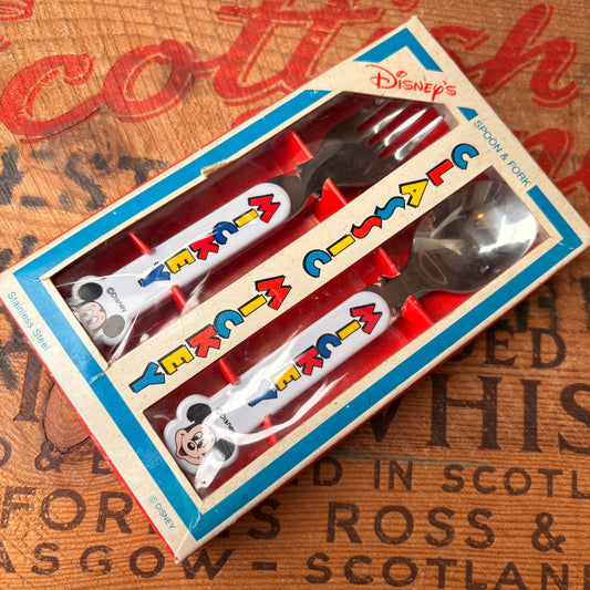 【vintage】Disney MICKEY Spoon & Fork Set