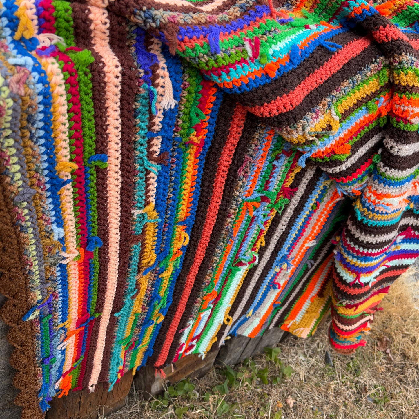 【USA vintage】granny blanket colorful
