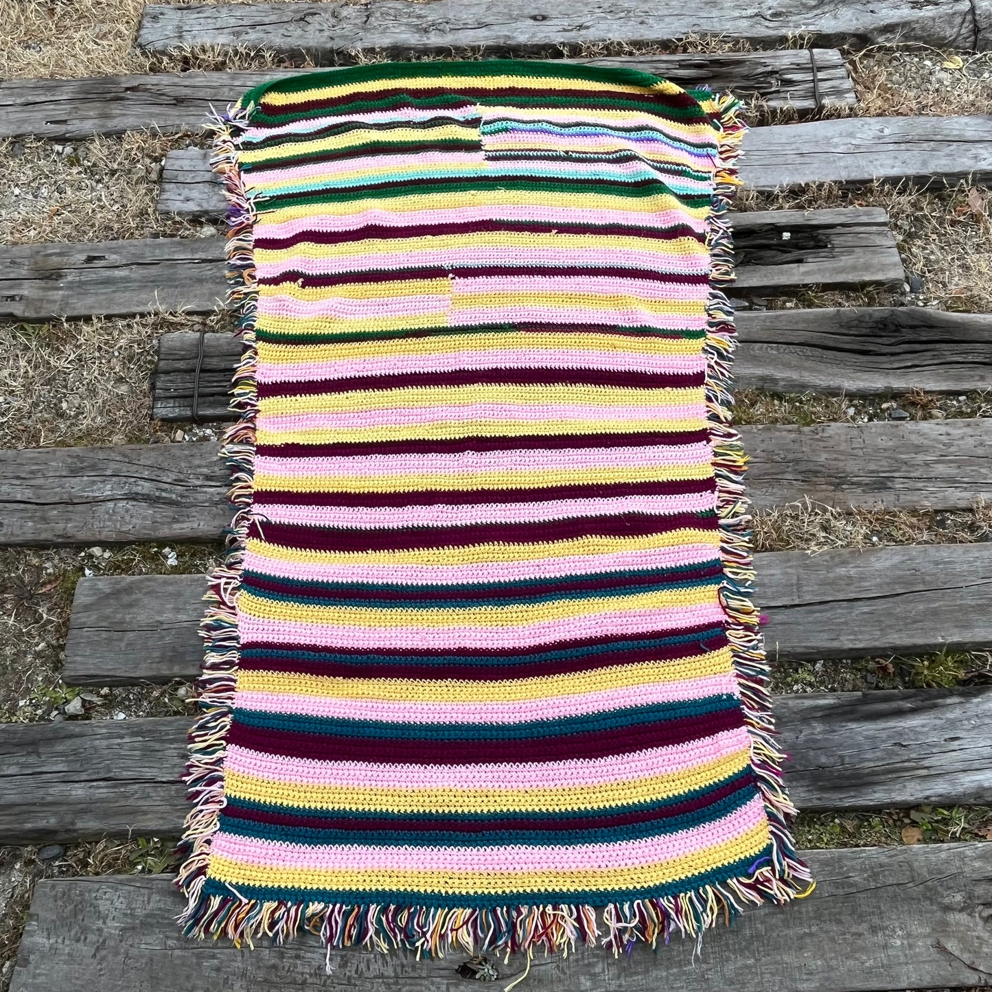 【USA vintage】Granny Blanket Stripe
