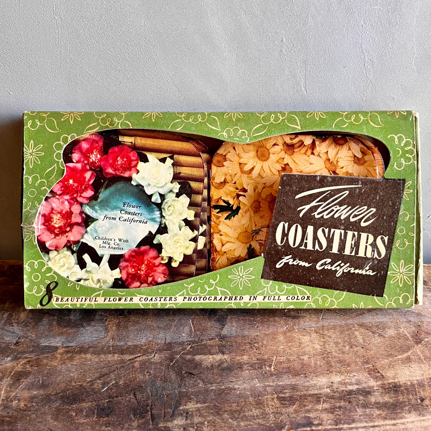 【USA vintage】コースター Flower Coasters from California