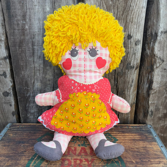 【1974 USA vintage】print girl pillow doll