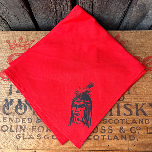 【1970s USA vintage】Native American Chief Print Neckerchief
