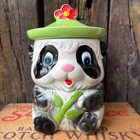 【1960s JAPAN vintage】Ceramic Cookie Jar panda