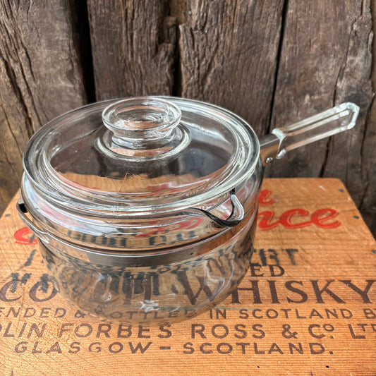 【1940s USA vintage】PYREX FLAME WARE Glass saucepan 7324-B