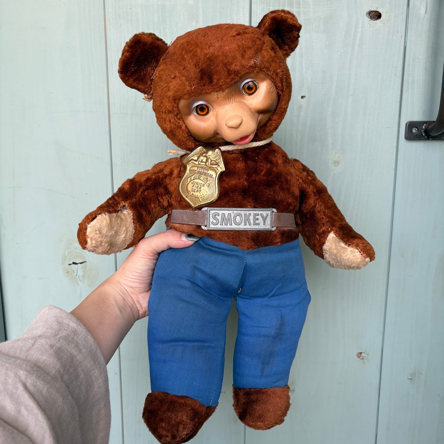 【1950s USA vintage】smoky bear rubber face doll