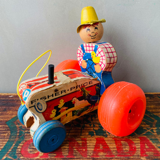 【1961 USA vintage】FISHER・PRICE tractor pull toy