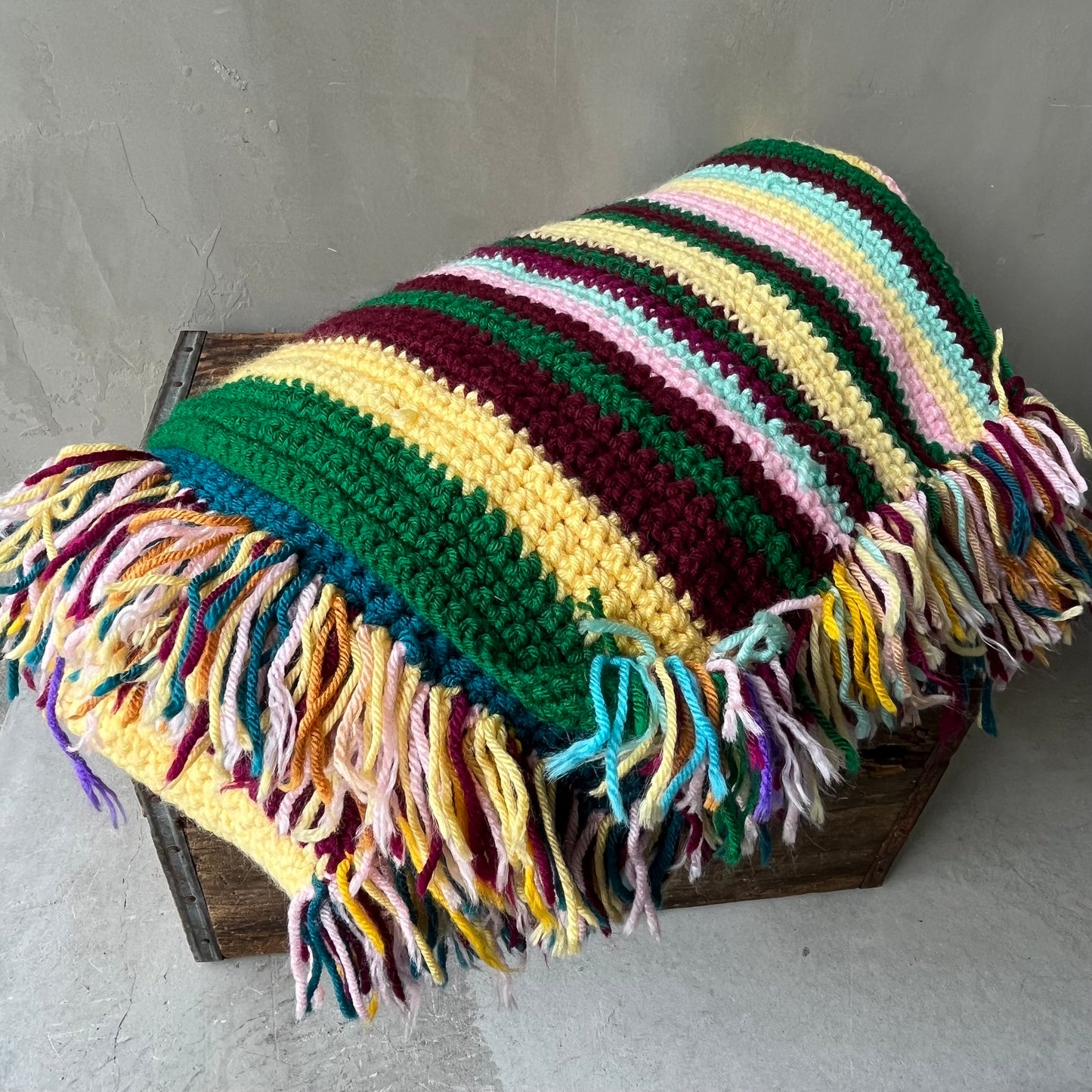 【USA vintage】Granny Blanket Stripe