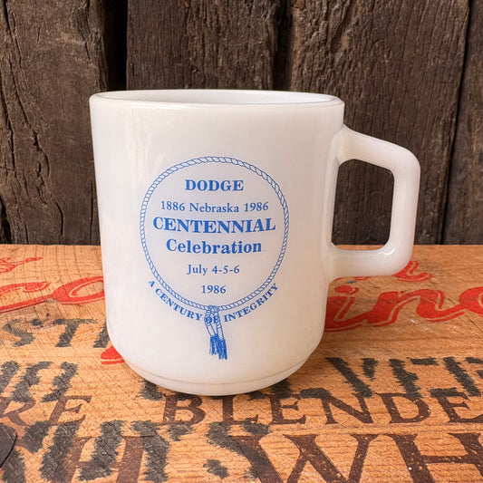 【1986 USA vintage】GALAXY DODGE Milk Glass Mug