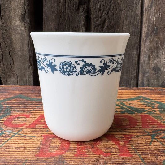 【1960s-1970s USA vintage】CORNING mugcup OLD TOWN BLUE