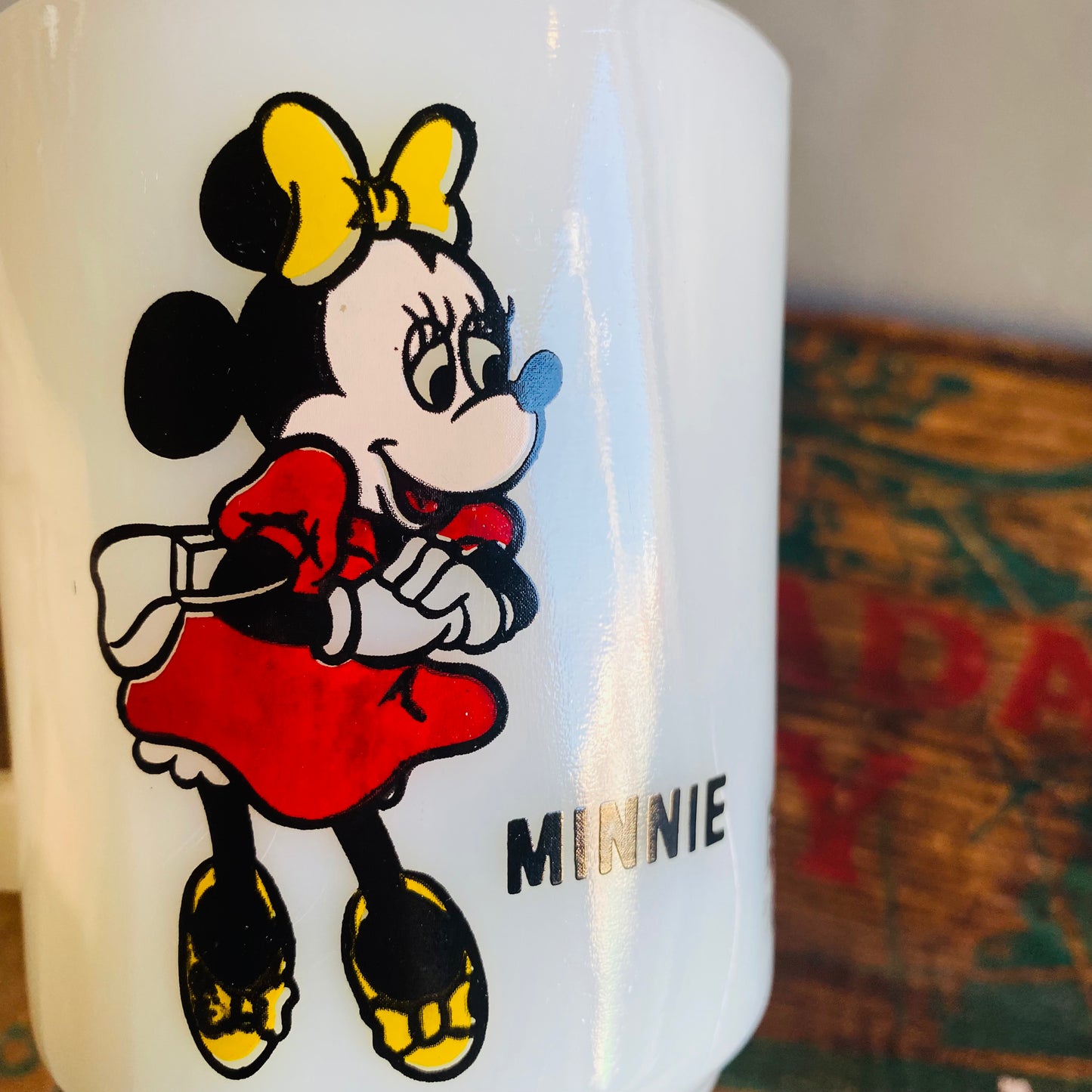 【1980s USA vintage】Fire-King PEPSI Disney MINNIE